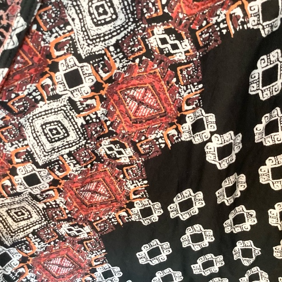 Angie Boho Mixed Print Kimono Topper - Black/Red - M - Picture 5 of 8